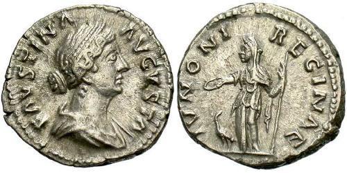 1 Денарий Римская империя (27BC-395) Серебро Фаустина II (130-175)
