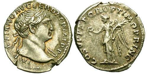1 Денарий Римская империя (27BC-395) Серебро Траян (53-117)