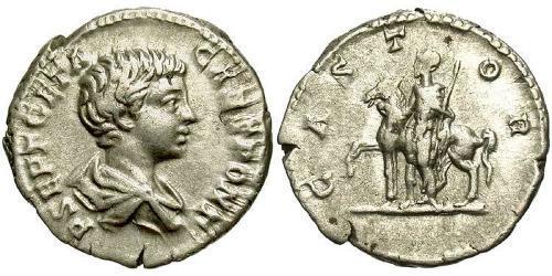 1 Денарий Римская империя (27BC-395) Серебро Гета (189-211)