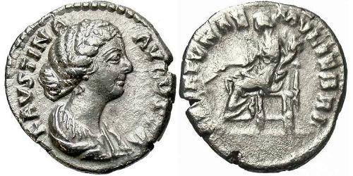 1 Денарий Римская империя (27BC-395) Серебро Фаустина II (130-175)
