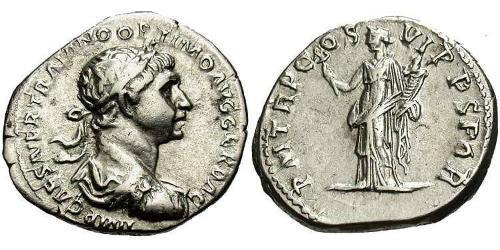 1 Денарий Римская империя (27BC-395) Серебро Траян (53-117)