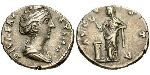 1 Денарий Римская империя (27BC-395) Серебро Фаустина Старшая(105-141)