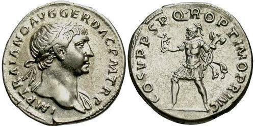 1 Денарий Римская империя (27BC-395) Серебро Траян (53-117)