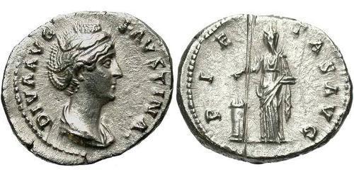 1 Денарий Римская империя (27BC-395) Серебро Фаустина Старшая(105-141)