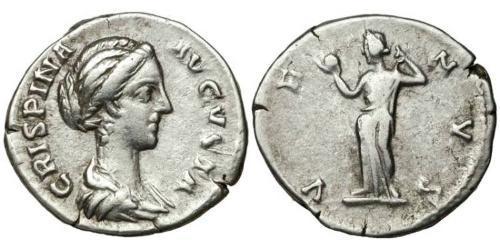 1 Денарий Римская империя (27BC-395) Серебро Брутия Криспина (164-187)