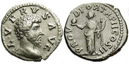 1 Денарий Римская империя (27BC-395) Серебро Луций Вер (130-169)