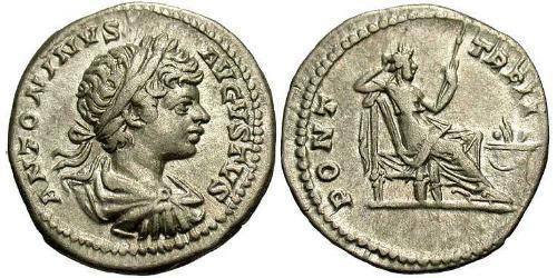 1 Денарий Римская империя (27BC-395) Серебро Каракалла (188-217)