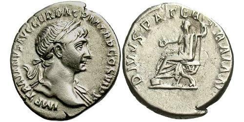 1 Денарий Римская империя (27BC-395) Серебро Траян (53-117)