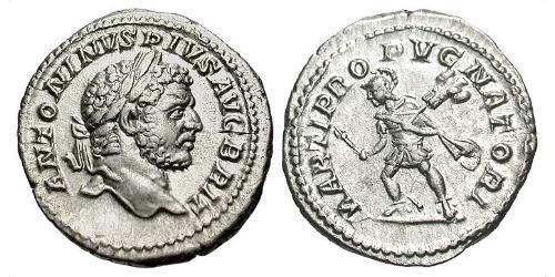 1 Денарий Римская империя (27BC-395) Серебро Каракалла (188-217)