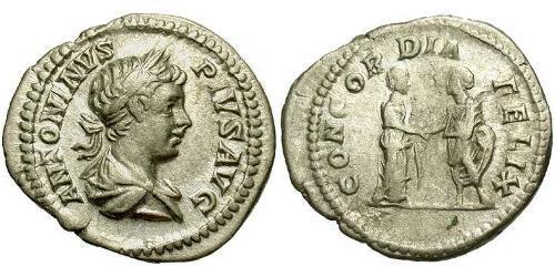 1 Денарий Римская империя (27BC-395) Серебро Каракалла (188-217)
