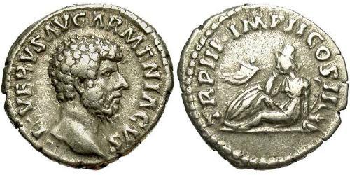 1 Денарий Римская империя (27BC-395) Серебро Луций Вер (130-169)