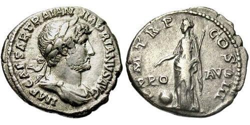 1 Денарий Римская империя (27BC-395) Серебро Адриан (76 - 138) 