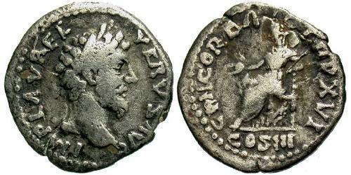 1 Денарий Римская империя (27BC-395) Серебро Луций Вер (130-169)