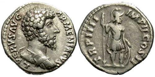 1 Денарий Римская империя (27BC-395) Серебро Луций Вер (130-169)