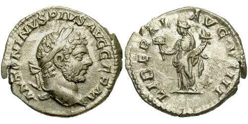 1 Денарий Римская империя (27BC-395) Серебро Каракалла (188-217)