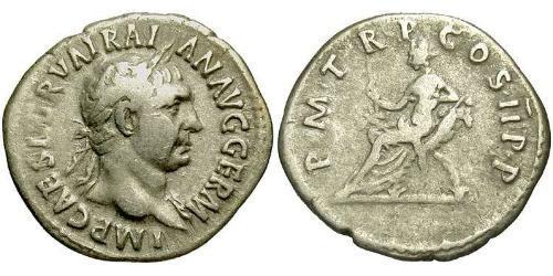 1 Денарий Римская империя (27BC-395) Серебро Траян (53-117)
