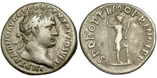 1 Денарий Римская империя (27BC-395) Серебро Траян (53-117)