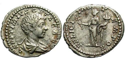 1 Денарий Римская империя (27BC-395) Серебро Гета (189-211)