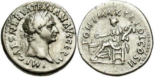 1 Денарий Римская империя (27BC-395) Серебро Траян (53-117)