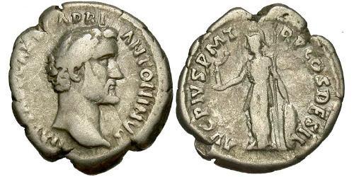 1 Денарий Римская империя (27BC-395) Серебро Антонин Пий  (86-161)