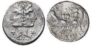 1 Денарий Римская республика (509BC-27BC) Серебро 