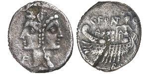 1 Денарий Римская республика (509BC-27BC) Серебро 