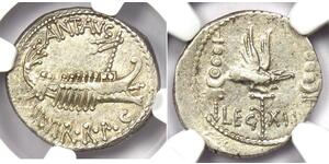 1 Денарий Римская республика (509BC-27BC) Серебро Марк Антоний (83BC-30BC)