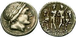 1 Денарій Римська республіка (509BC-27BC) Срібло 