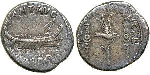 1 Денарій Римська республіка (509BC-27BC) Срібло Марк Антоній (83BC-30BC)