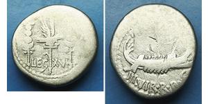 1 Денарій Римська республіка (509BC-27BC) Срібло Марк Антоній (83BC-30BC)
