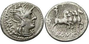 1 Денарій Римська республіка (509BC-27BC) Срібло 