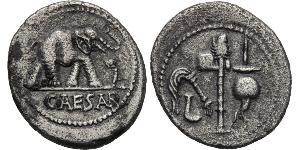 1 Денарій Римська республіка (509BC-27BC) Срібло Юлій Цезар (100BC- 44 BC)