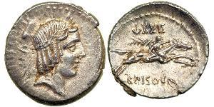 1 Денарій Римська республіка (509BC-27BC) Срібло 