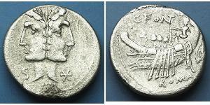 1 Денарій Римська республіка (509BC-27BC) Срібло 