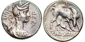 1 Денарій Римська республіка (509BC-27BC) Срібло 