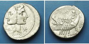 1 Денарій Римська республіка (509BC-27BC) Срібло 