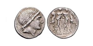 1 Денарій Римська республіка (509BC-27BC) Срібло 