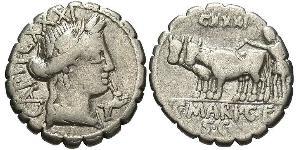 1 Денарій Римська республіка (509BC-27BC) Срібло 