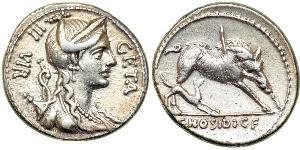 1 Денарій Римська республіка (509BC-27BC) Срібло 