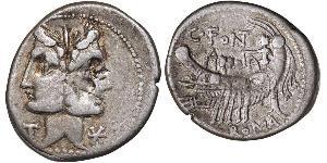1 Денарій Римська республіка (509BC-27BC) Срібло 