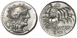 1 Денарій Римська республіка (509BC-27BC) Срібло Луцій Опімій