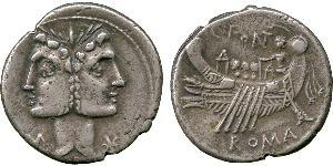 1 Денарій Римська республіка (509BC-27BC) Срібло 