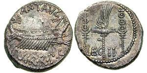 1 Денарій Римська республіка (509BC-27BC) Срібло Марк Антоній (83BC-30BC)