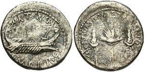 1 Денарій Римська республіка (509BC-27BC) Срібло Марк Антоній (83BC-30BC)