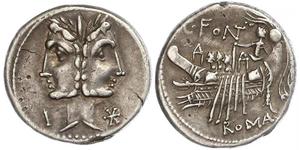 1 Денарій Римська республіка (509BC-27BC) Срібло 