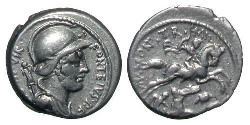 1 Денарій Римська республіка (509BC-27BC) Срібло 