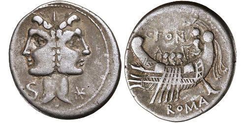 1 Денарій Римська республіка (509BC-27BC) Срібло 