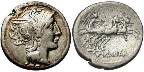 1 Денарій Римська республіка (509BC-27BC) Срібло 