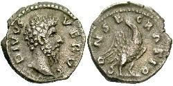 1 Денарій Римська імперія (27BC-395) Срібло Луцій Вер (130-169)