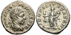 1 Денарій Римська імперія (27BC-395) Срібло Геліогабал (203-222)